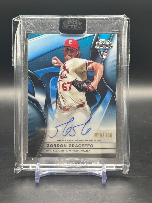 2025 Topps Chrome Black Gordon Graceffo Blue Auto 049/150 RC