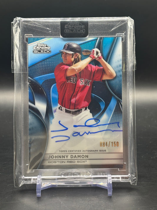 2025 Topps Chrome Black Johnny Damon Blue Auto 084/150