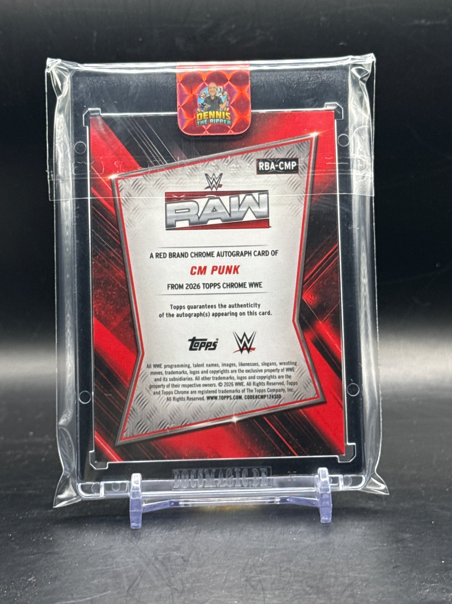 2026 Topps Chrome WWE CM Punk Red Brand Gold Auto 08/50