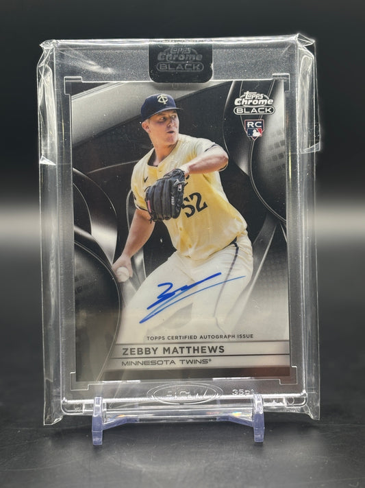 2025 Topps Chrome Black Zebby Matthews Auto RC