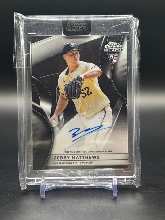 2025 Topps Chrome Black Zebby Matthews Auto RC