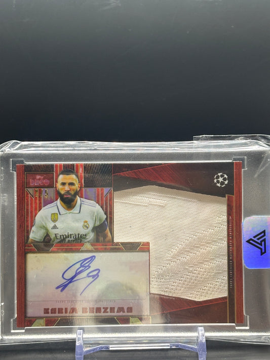 2025/26 Topps Deco Karim Benzema Red Patch Auto 3/5