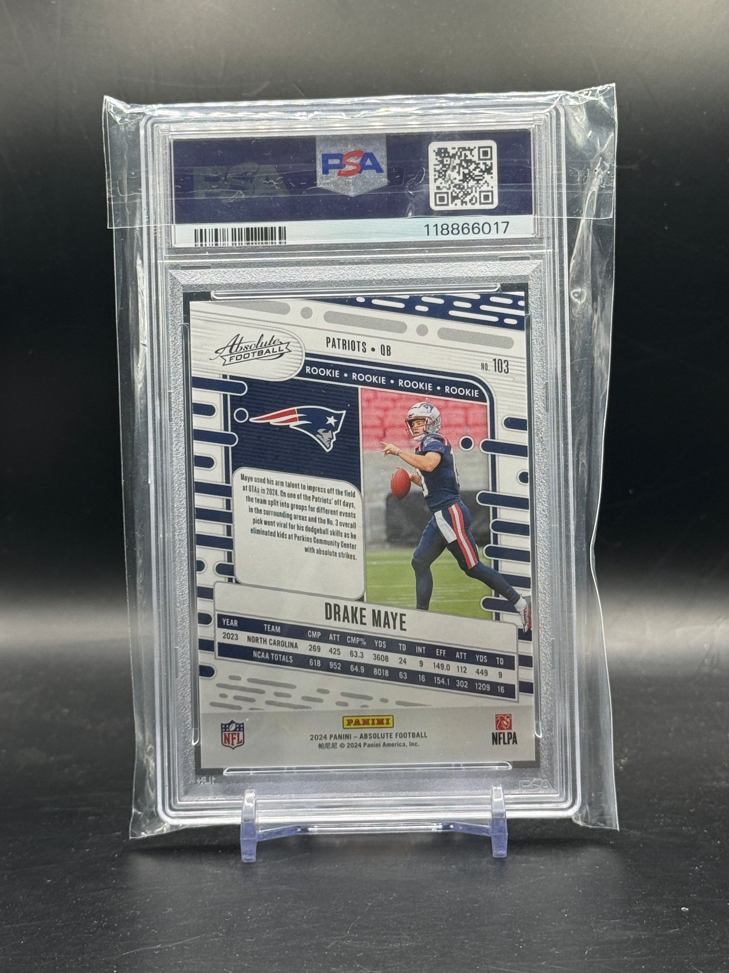 2024 Panini Absolute Drake Maye New England Patriots #103 22/49