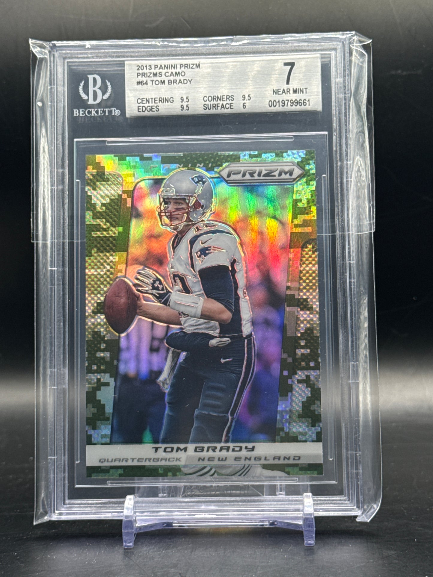 2013 Panini Prizm NFL Tom Brady New England Patriots Prizm Camo Becket 7 0019799661