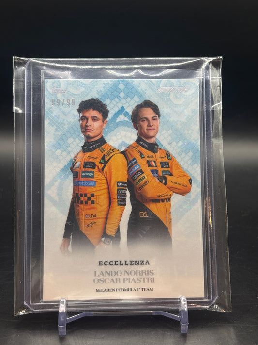 2025 Topps Eccellenza Norris Piastri La Squadra Blue 99/99