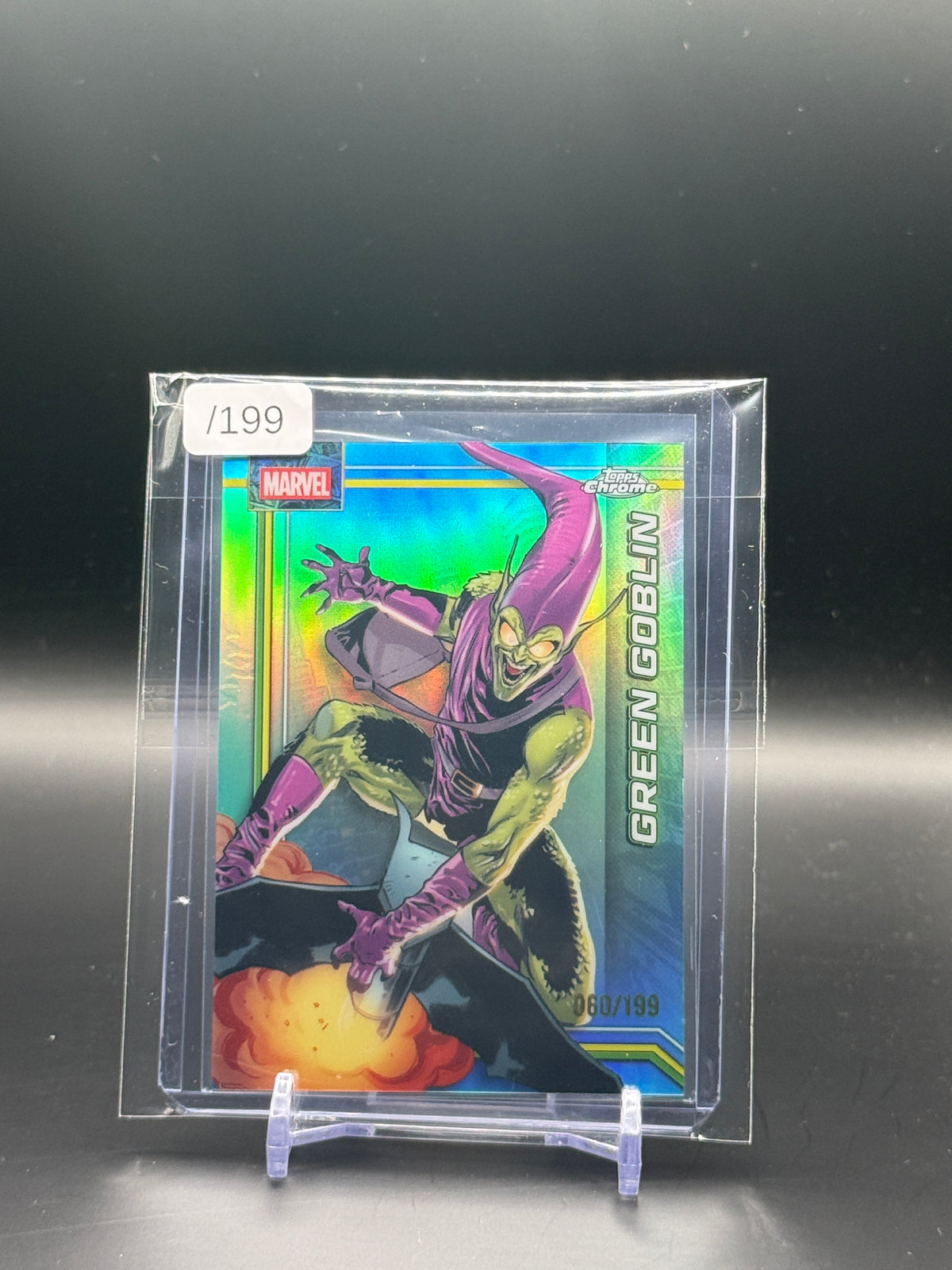 2026 Topps Chrome Marvel Comics Green Goblin Aqua 060/199
