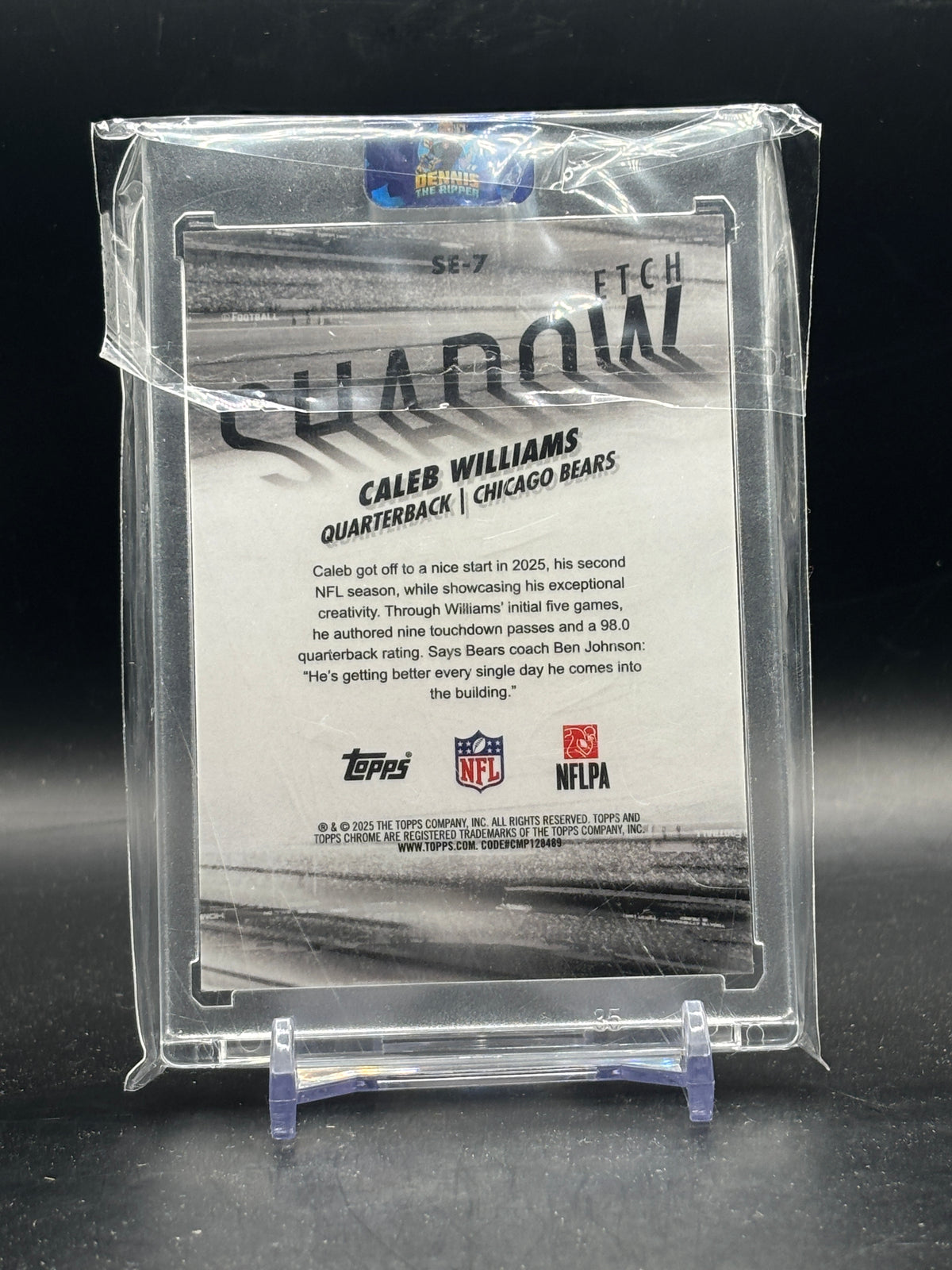 2025 Topps Chrome NFL Caleb Williams Chicago Bears Shadow Etch