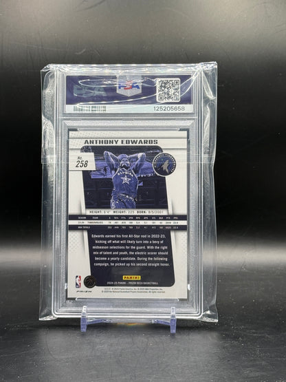 2024-25 Panini Prizm Deca NBA Anthony Edwards Minnesota Timberwolves Blue Prizm PSA 10 125205658