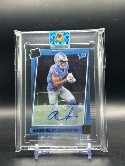 2021 Panini Donruss Clearly NFL Amon-Ra St.Brown Detroit Lions Auto