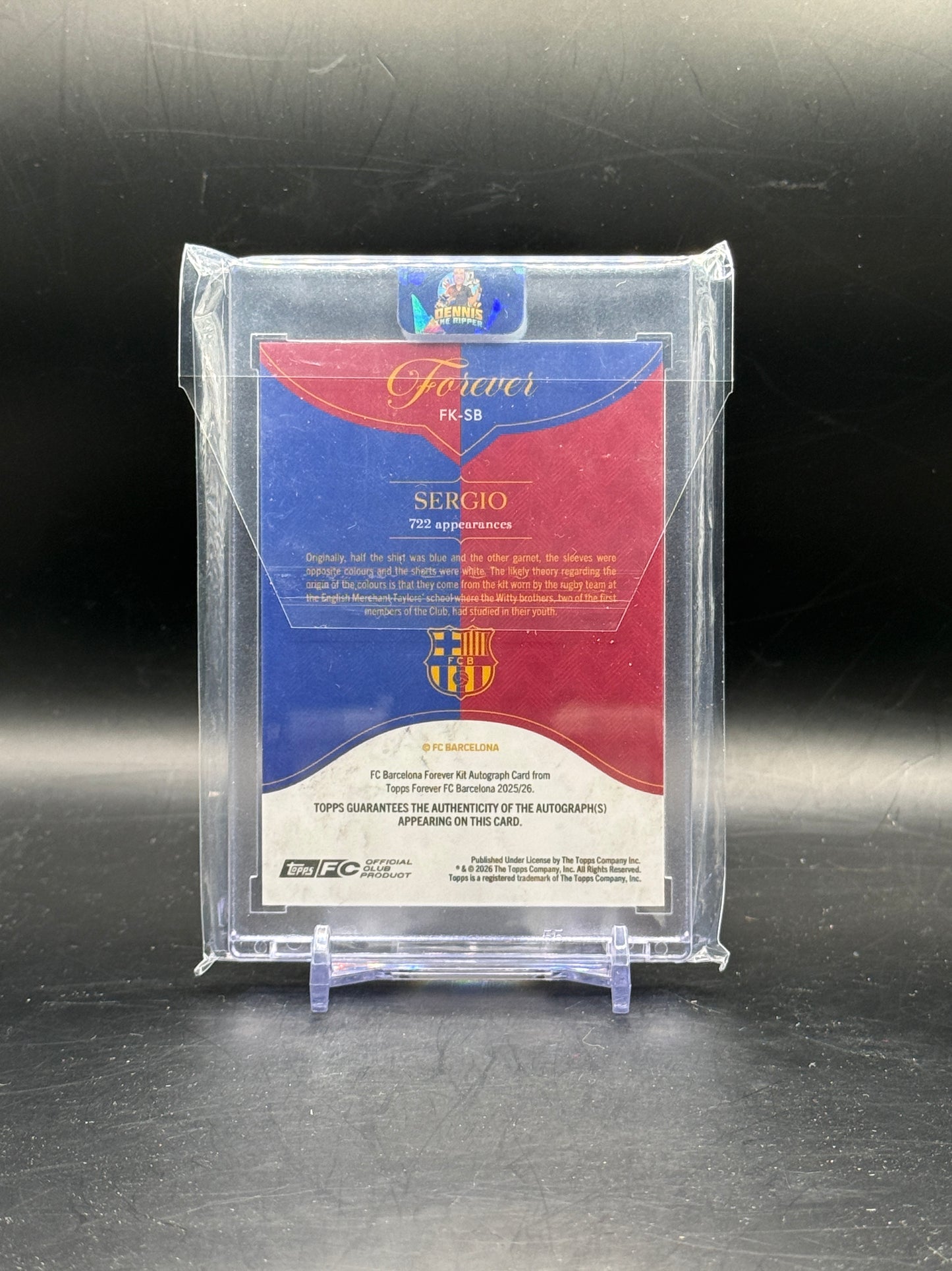 2025-26 Topps Barcelona Forever Sergio Busquets Kit Burgundy Auto 11/125