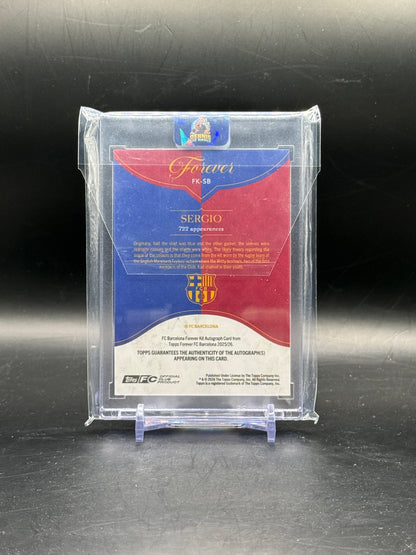 2025-26 Topps Barcelona Forever Sergio Busquets Kit Burgundy Auto 11/125