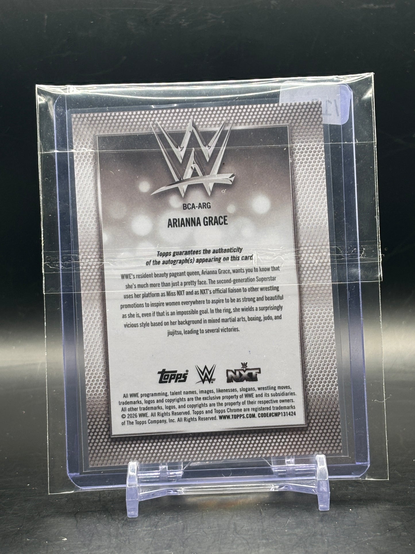 2026 Topps Chrome Sapphire WWE Arianna Grace Black 06/10