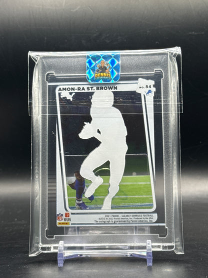 2021 Panini Donruss Clearly NFL Amon-Ra St.Brown Detroit Lions Auto