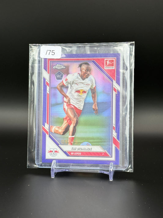 2025-26 Topps Chrome Bundesliga Yan Diomande RB Leipzig True Purple 09/75