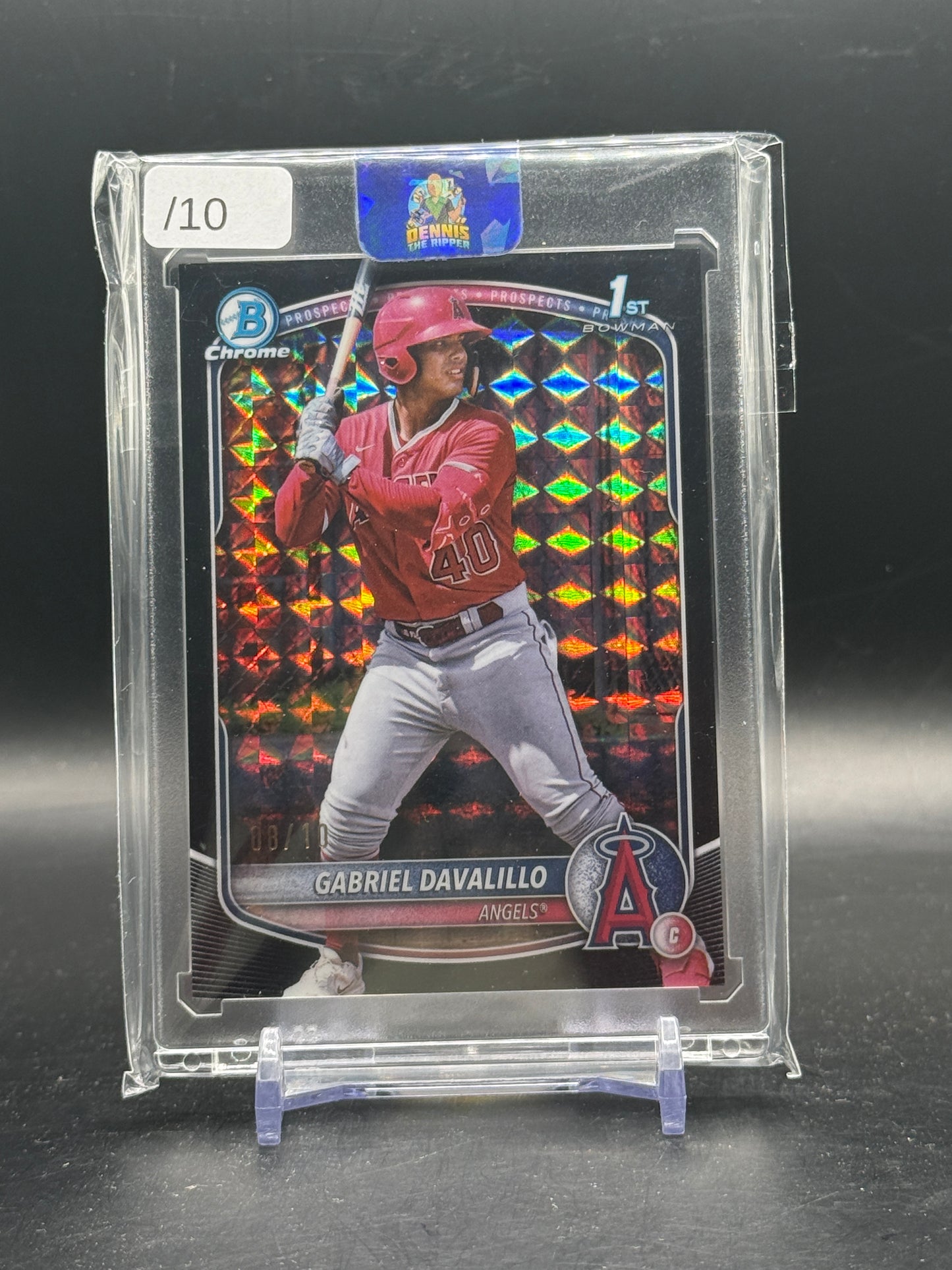 2025 Topps Bowman Chrome MLB Gabriel Davalillo Los Angeles Angels Black Geometric 08/10