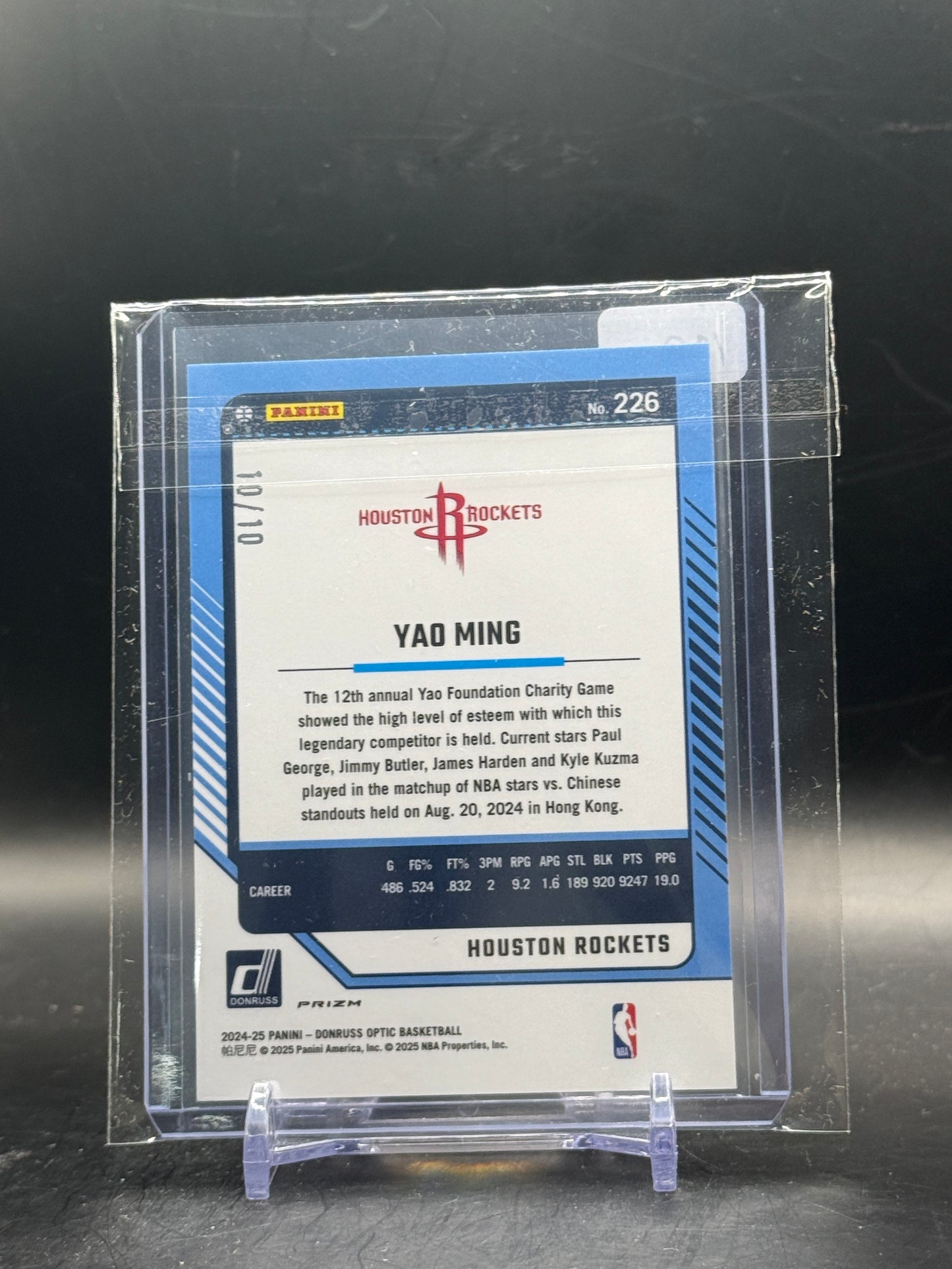 2024-25 Panini Donruss Optic NBA Yao Ming Houston Rockets Gold Scope 10/10