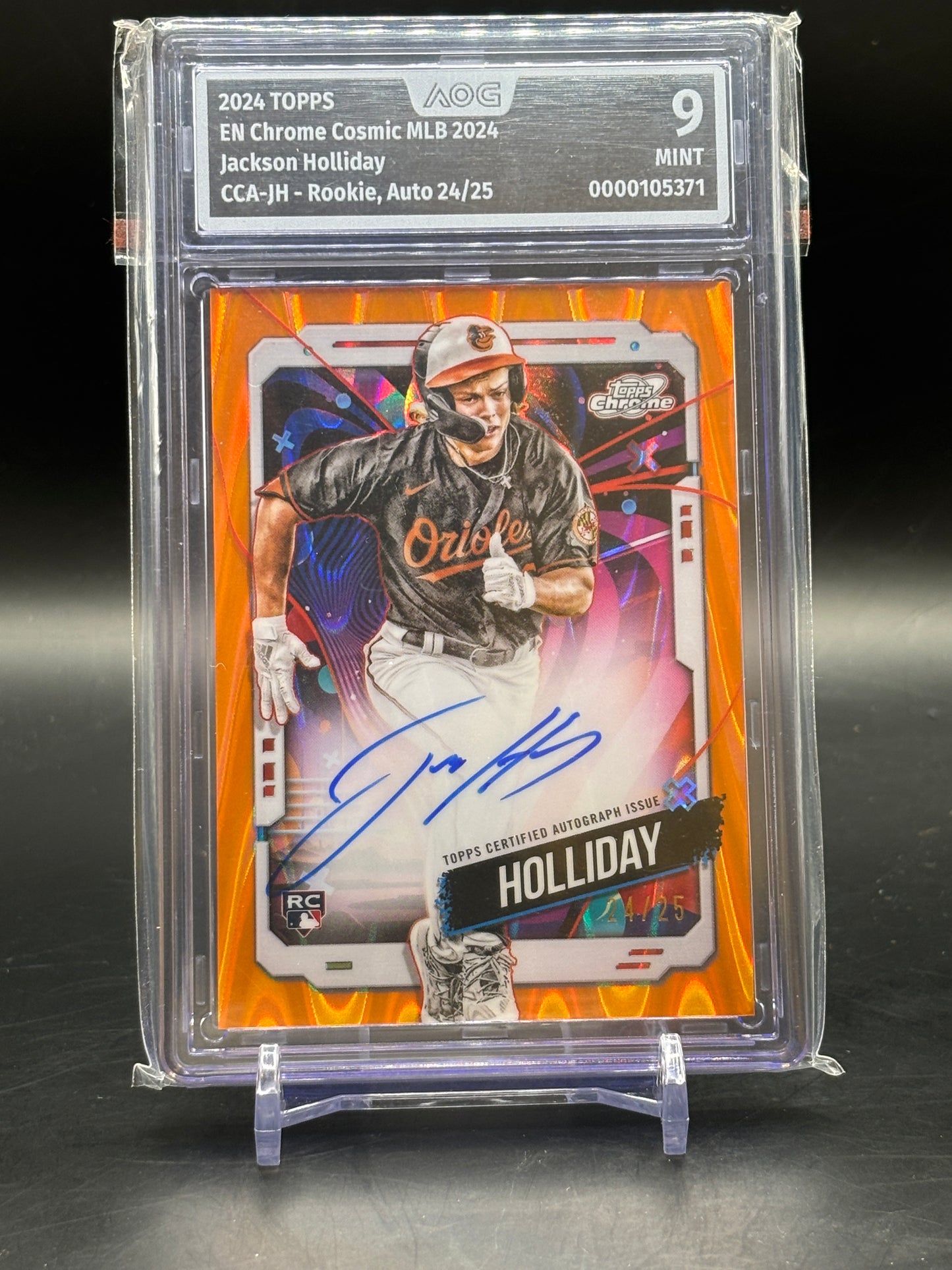 2024 Topps Chrome Cosmic Jackson Holliday Auto 24/25 AOG Mint 9 0000105371