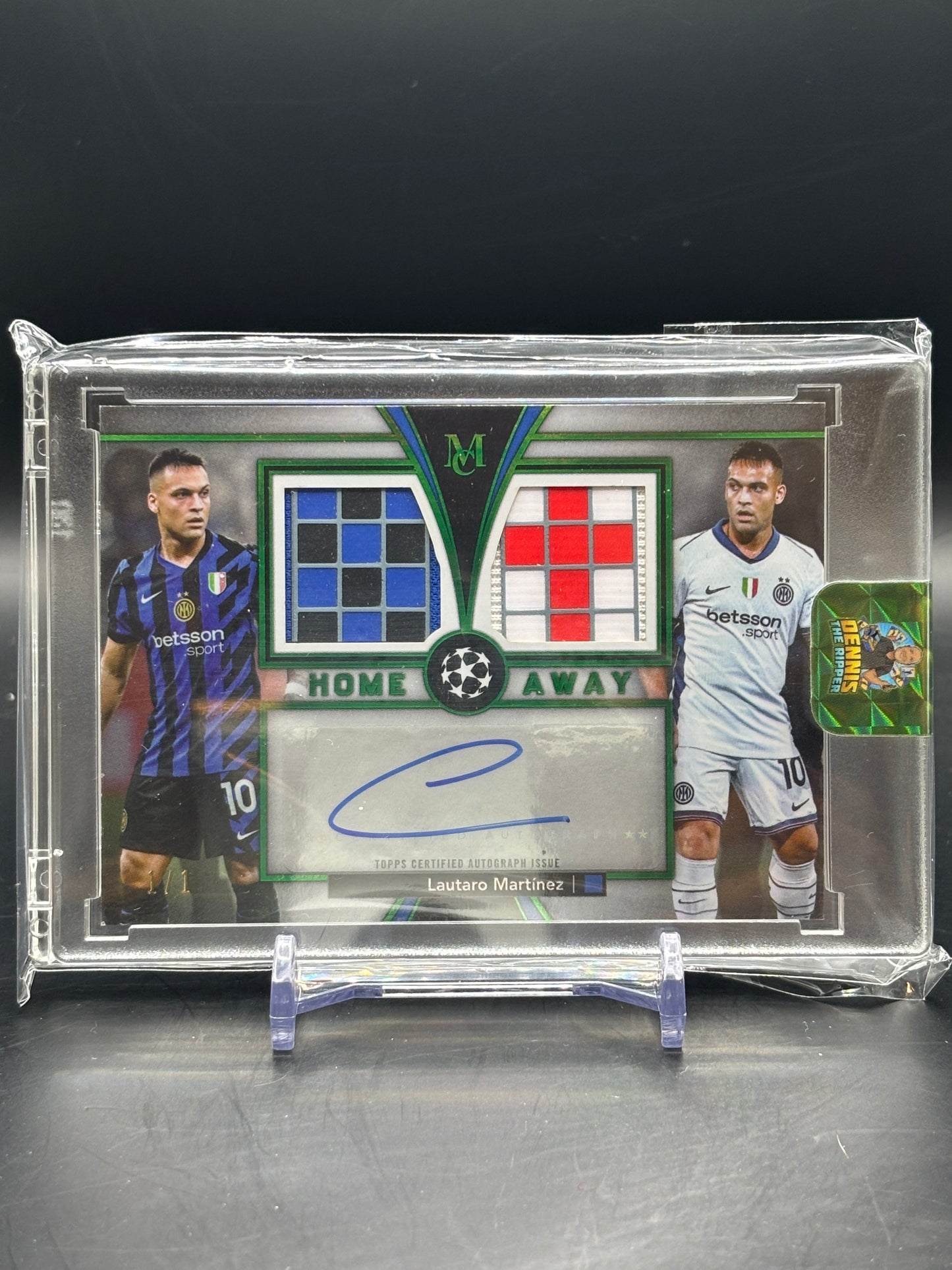 2024 Topps Museum Lautaro Martinez Emerald Home/Away Dual Relic Auto 1/1