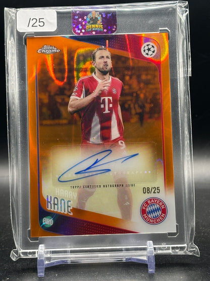 2025-26 Topps Chrome UCC Harry Kane FC Bayern München Orange Lava Auto 08/25