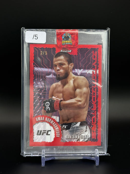 2025 Topps Finest UFC Umar Nurmagomedov Intimidators Red 2/5