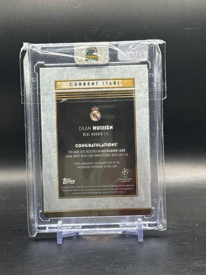 2025-26 Topps Deco UCC Dean Huijsen Real Madrid Black Auto 01/10
