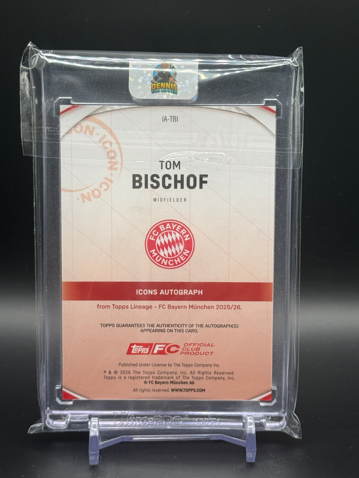 2025 Topps FC Bayern Lineage Tom Bischof Auto