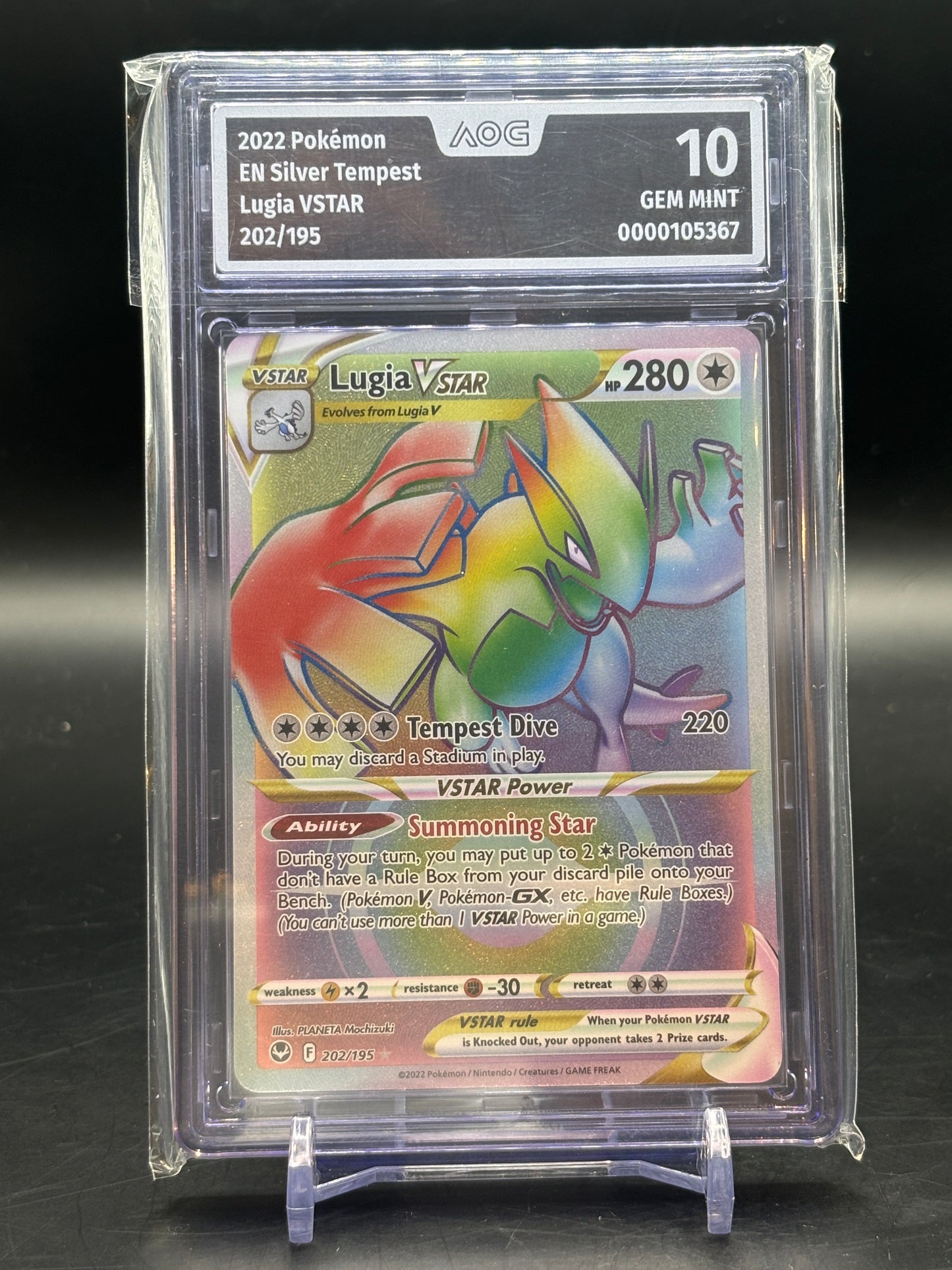 Pokemon Silver Tempest Lugia VSTAR Rainbow 202/195 AOG 10 0000105367