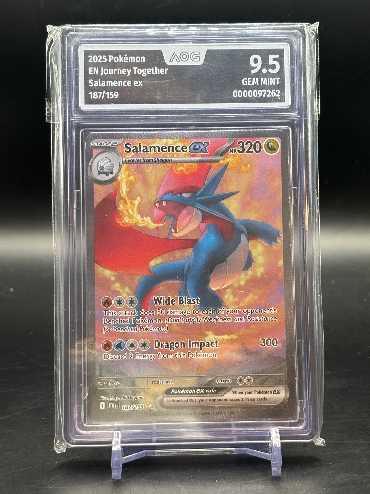 Pokemon Journey Together Salamence ex Alt Art 187/159 AOG 9.5 0000097262