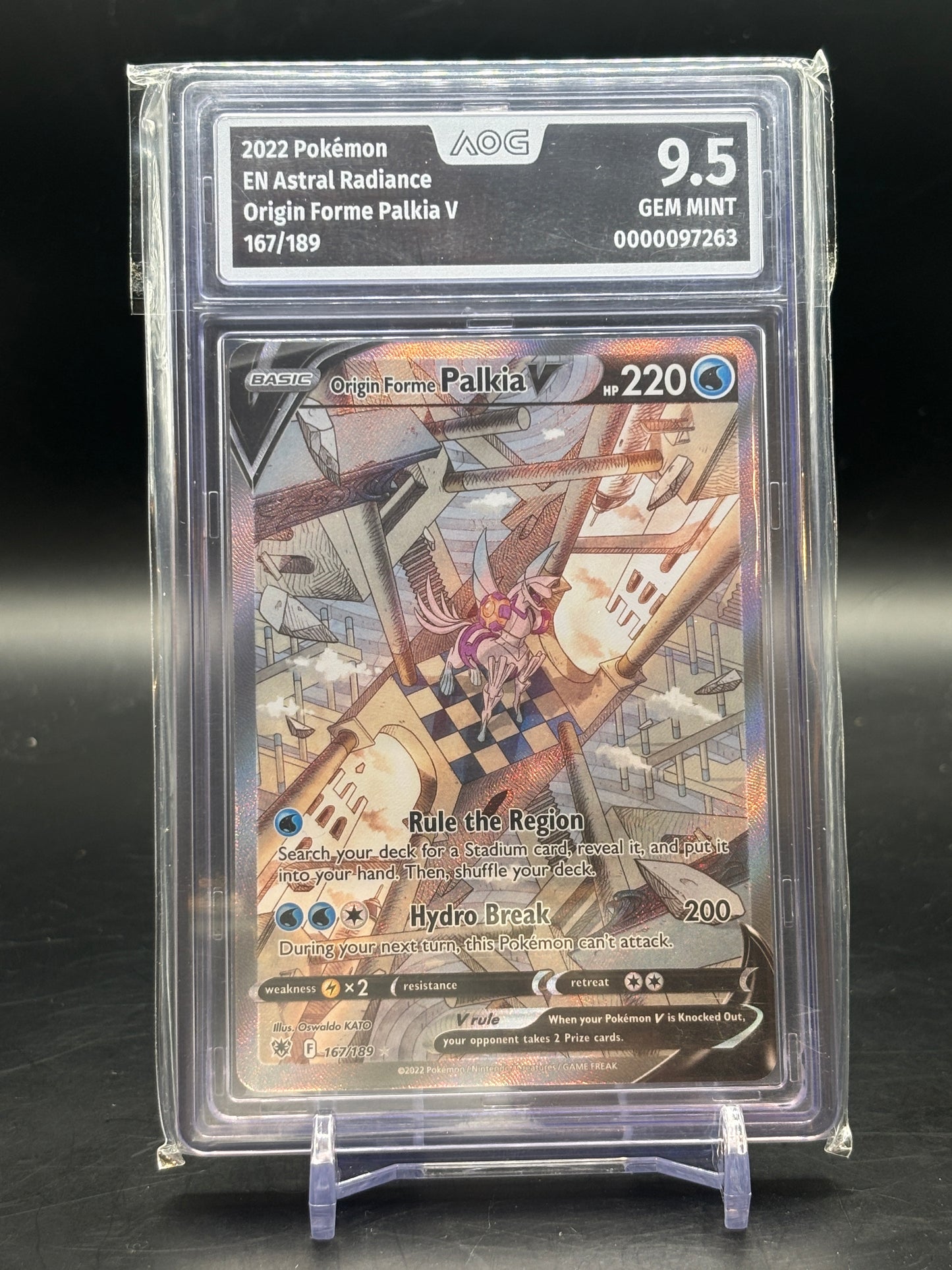 Pokemon Astral Radiance Origin Forme Palkia V Alt Art 167/189 AOG 9.5 0000097263