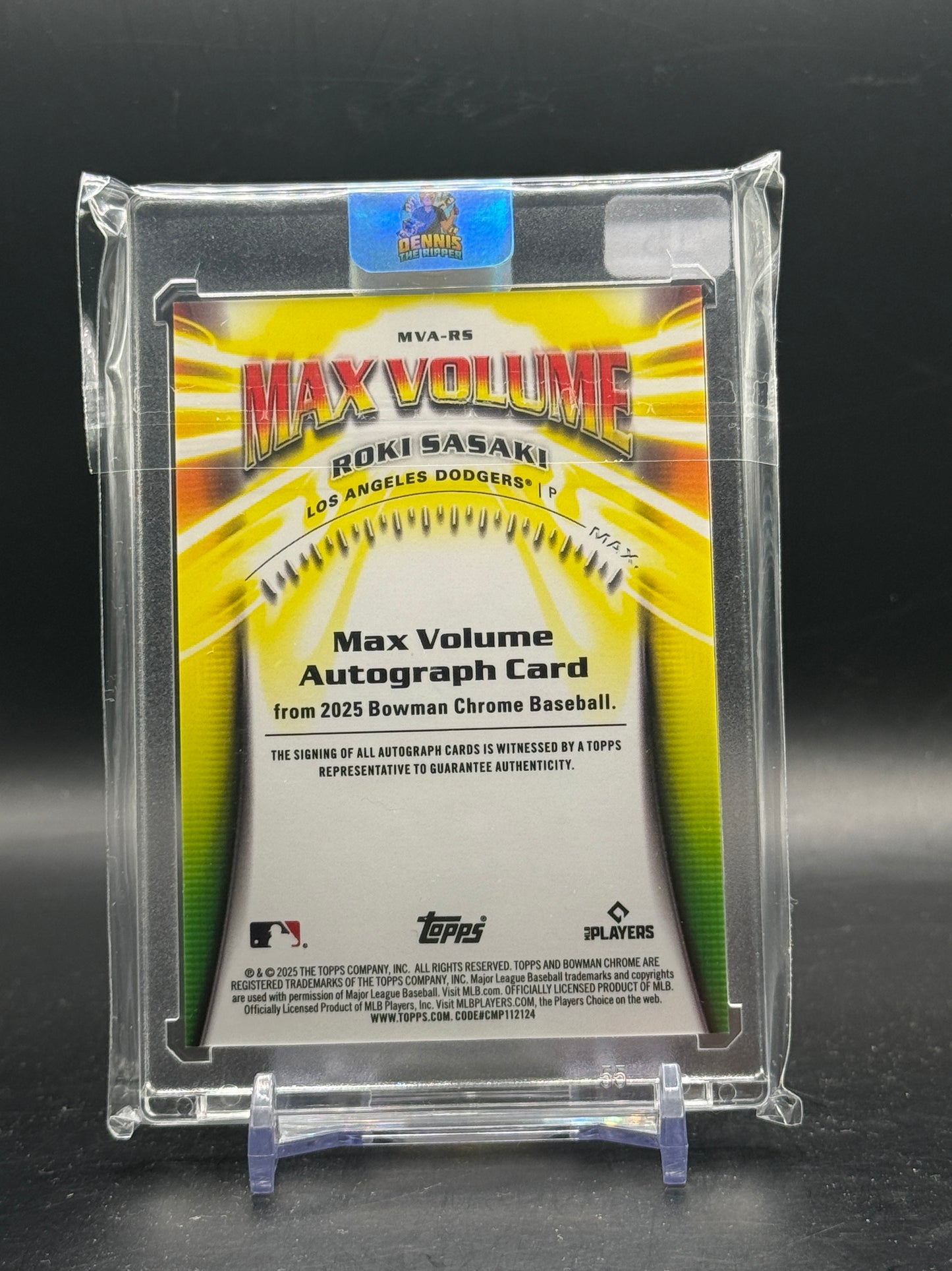 2025 Topps Bowman Chrome MLB Roki Sasaki Los Angeles Dodgers Max Volume Orange Auto 10/25