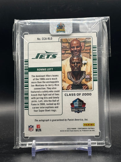 2022 Panini Contenders NFL Ronnie Lott New York Jets Gold Canton Auto 03/10