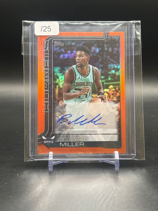 2025/26 Topps Flagship Brandon Miller Autograph Orange 04/25