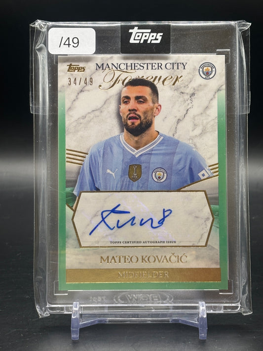 2023/24 Topps Manchester City Forever Mateo Kovacic Autograph Green 34/49