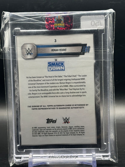 2025 Topps Chrome WWE Roman Reigns Gold Auto 36/50