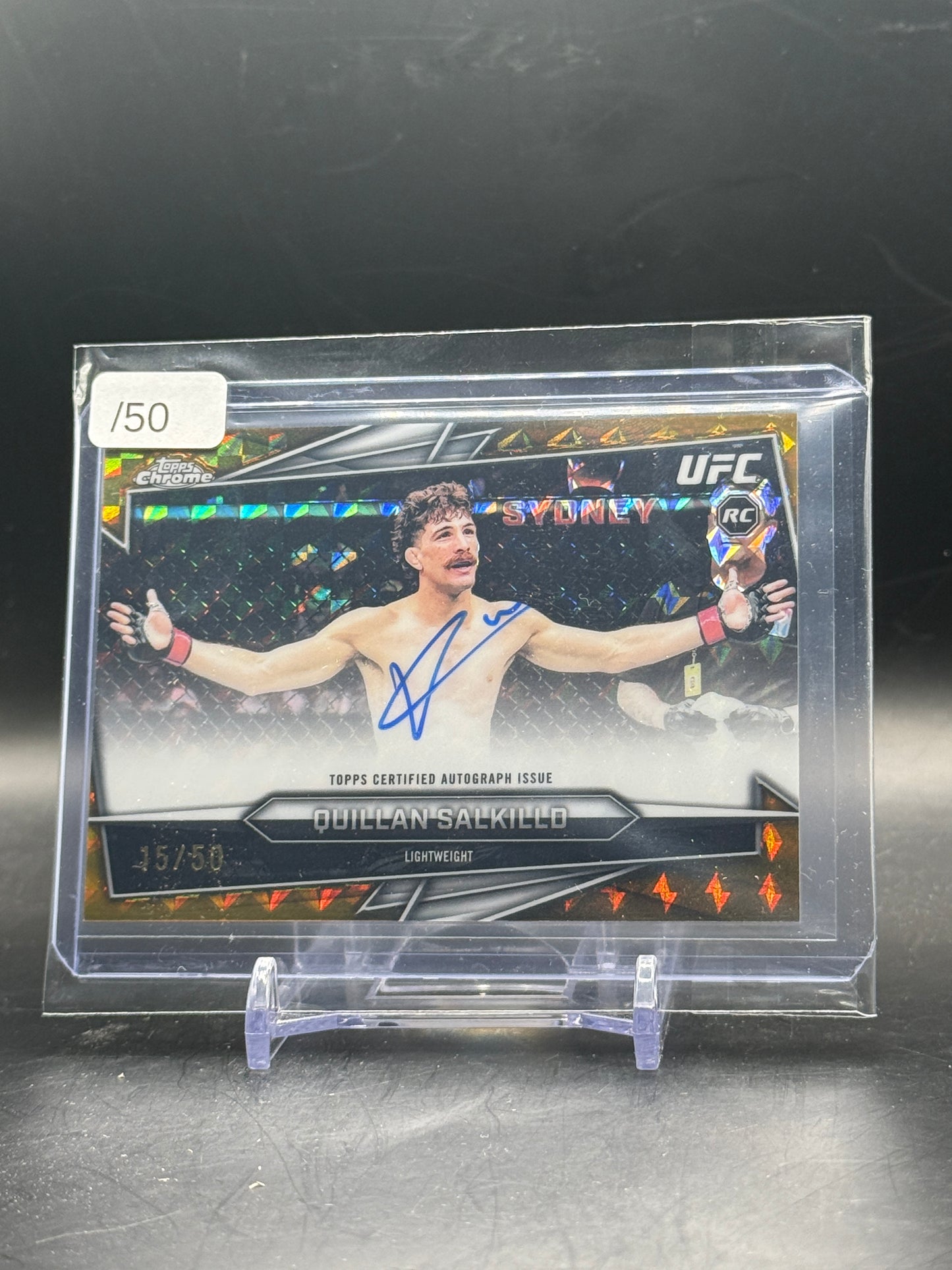 2026 Topps Chrome UFC Quillian Salkilld Gold Geometric Auto 15/50