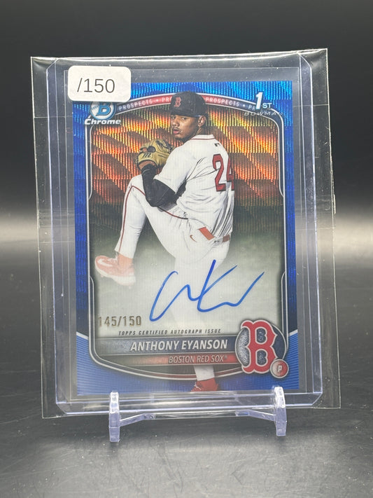 2025 Topps Bowman Chrome 1st Draft Anthony Eyanson Autograph Blue Wave 145/150