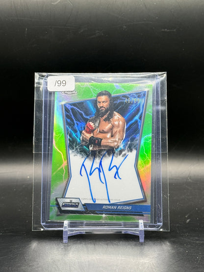 2026 Topps Chrome WWE Roman Reigns Blue Brand Auto 40/99