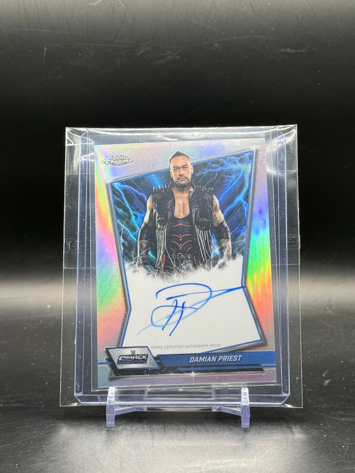 2026 Topps Chrome WWE Damian Priest Blue Brand Auto