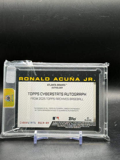 2025 Topps Archives MLB Ronald Acuna Jr. Atlanta Braves Gold Auto 08/50