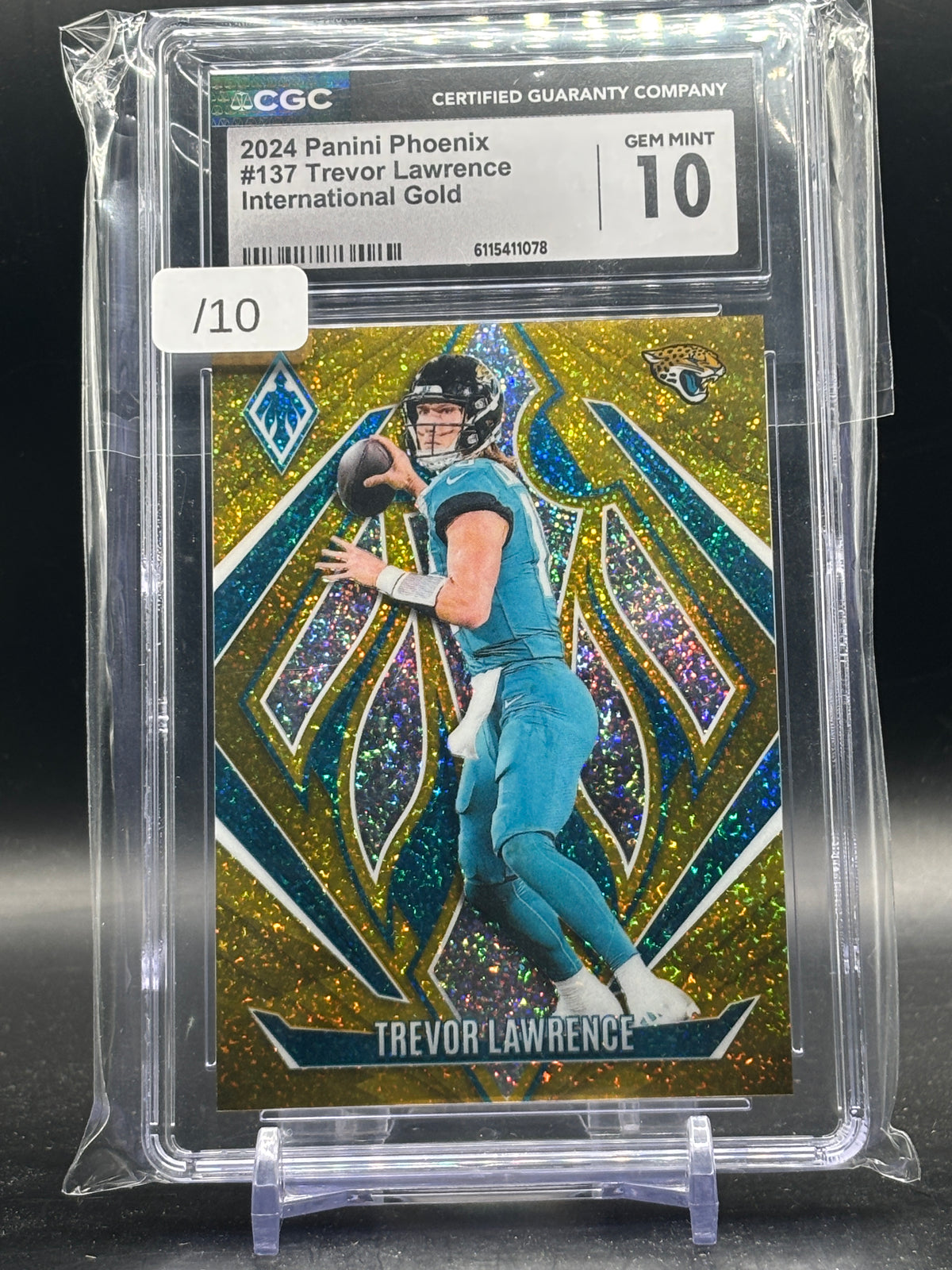 2024 Panini Phoenix NFL Trevor Lawrence Jacksonville Jaguars International Gold 05/10 CGC 10 6115411078