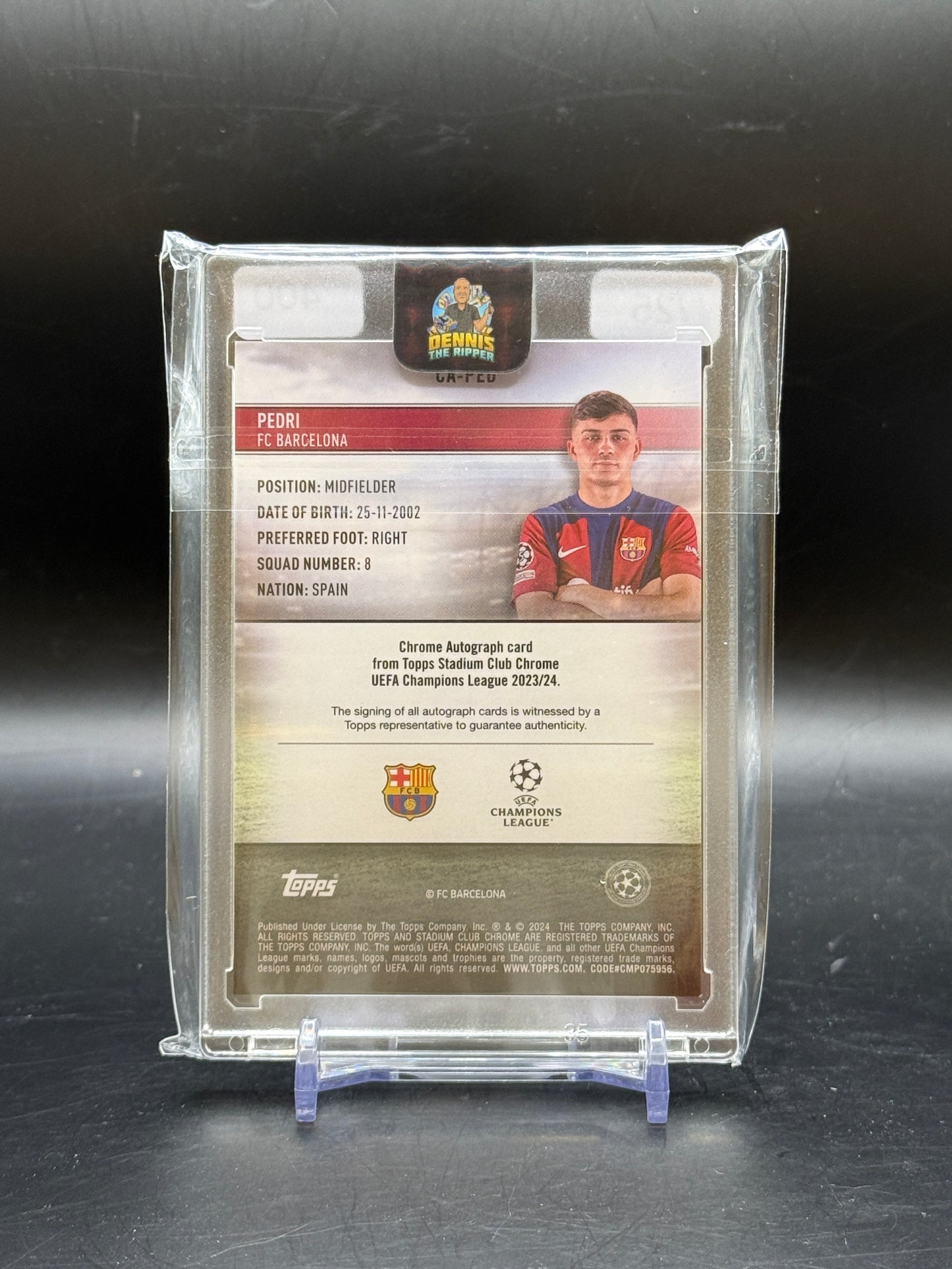 2023/2024 Topps Stadium Club Chrome Pedri Autograph 24/25