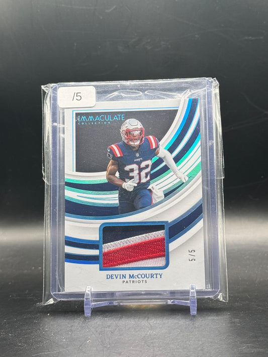2022 Panini Immaculate NFL Devin McCourty New England Patriots Remarkable Patch 5/5