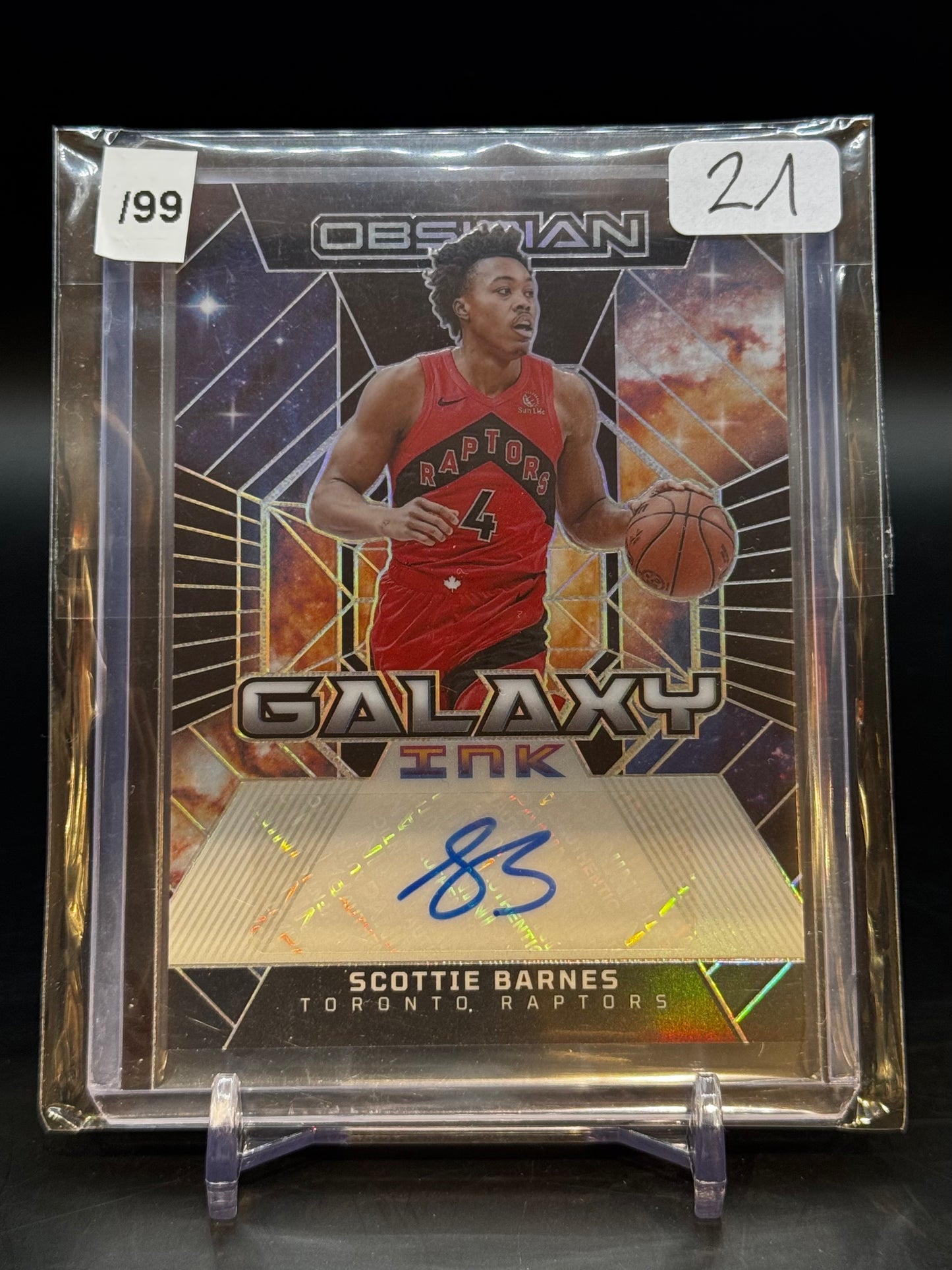 2023/24 Panini Obsidian Raptors Scottie Barnes Galaxy Auto /99