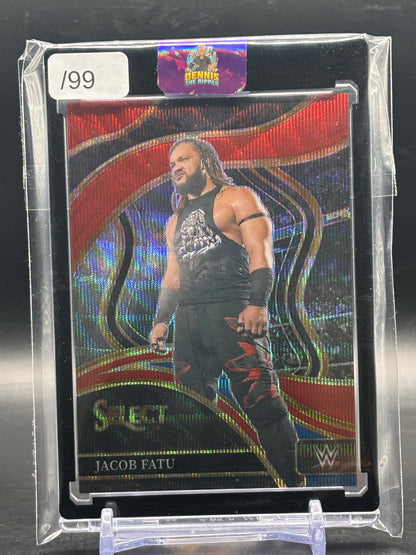 2024 Panini Select WWE Jacob Fatu Wave Red 45/99