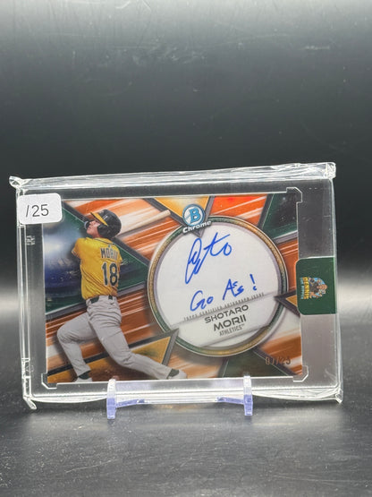 2025 Topps Bowman Chrome MLB Shotaro Morii Athletics Prime Chrome Auto 07/25