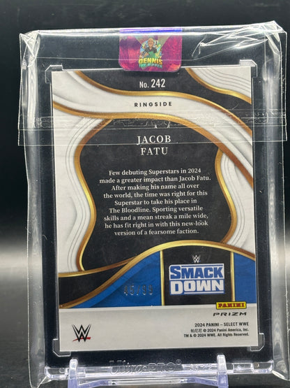 2024 Panini Select WWE Jacob Fatu Wave Red 45/99