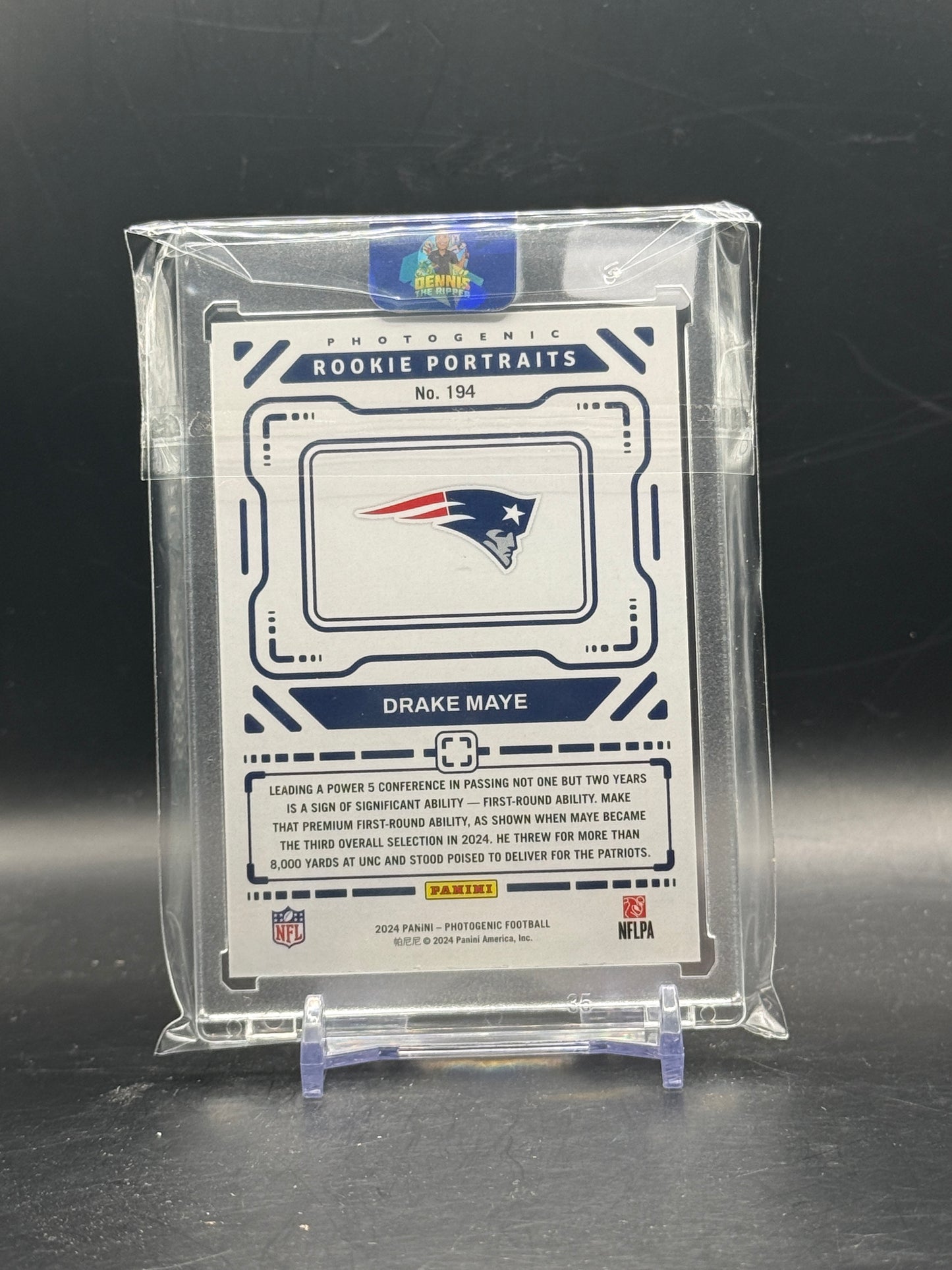2024 Panini Photogenic NFL Drake Maye New England Patriots Rookie Portraits 10/99