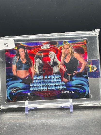 2026 Topps Cosmic Chrome WWE Lita / Trish Stratus Red Flare Galactic Showdown 2/5