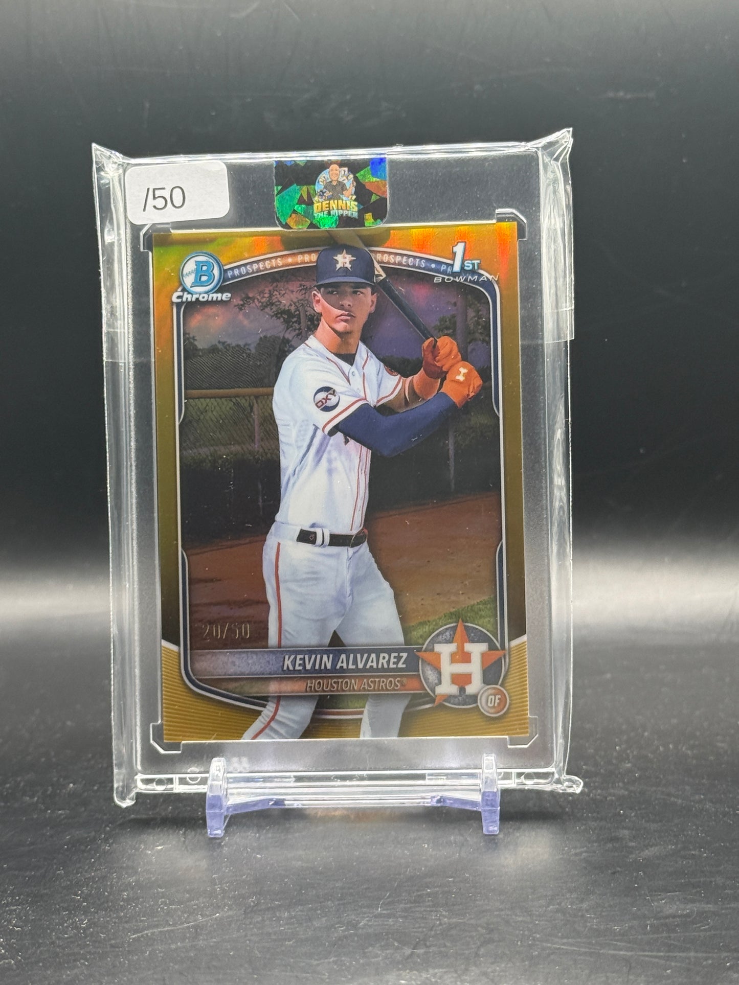 2025 Topps Bowman Chrome MLB Kevin Alvarez Houston Astros Gold 20/50