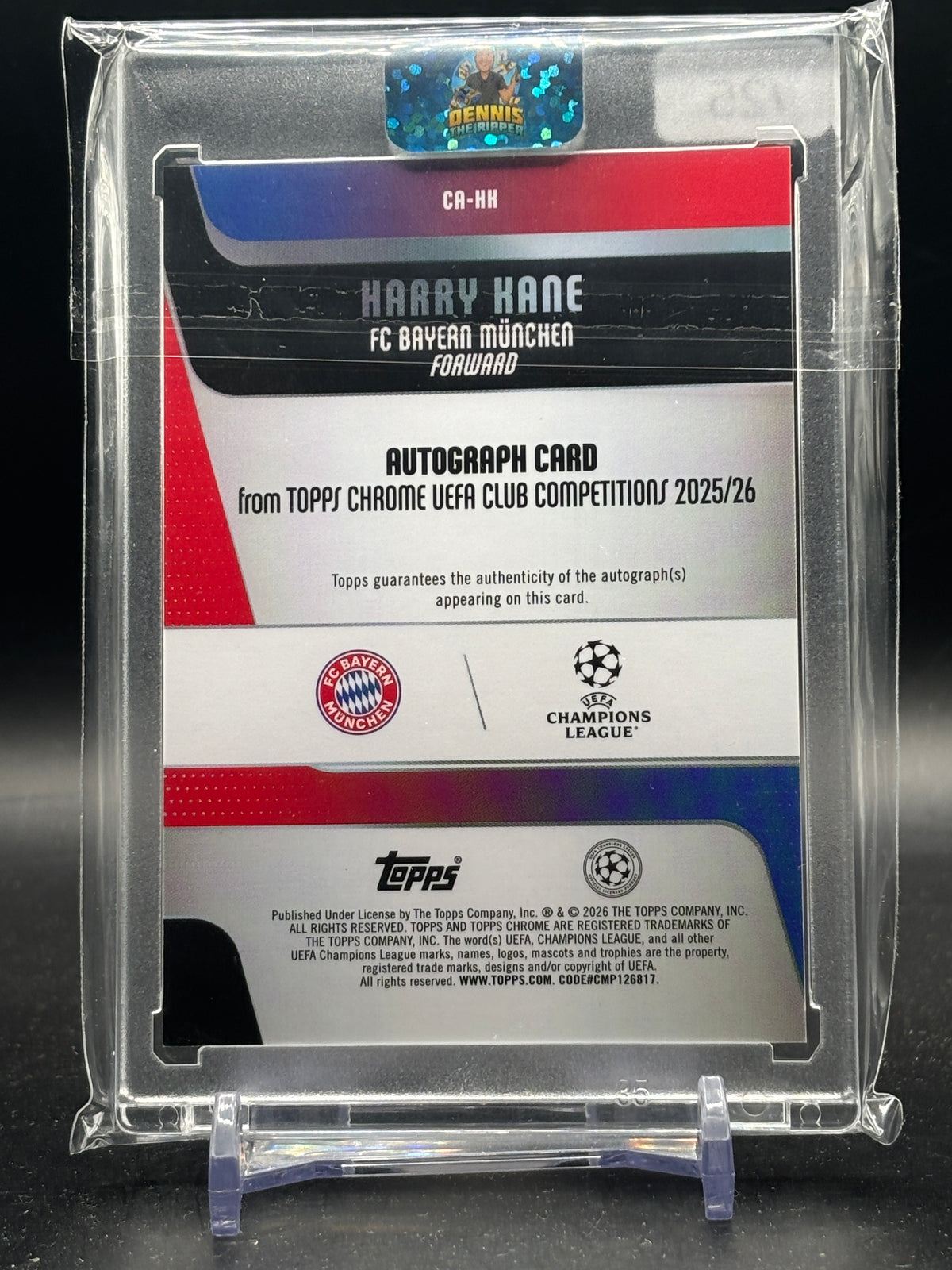 2025-26 Topps Chrome UCC Harry Kane FC Bayern München Orange Lava Auto 08/25